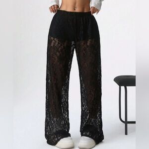 Black Lace Sheer Pants